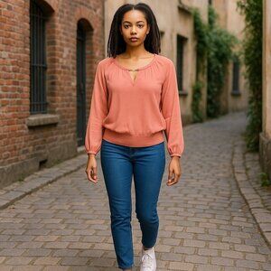 Tory Burch Cashmere Pullover Sweater Top Pink Women's XS